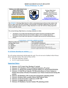 heritage high faculty bulletin - Baltimore City Public School System