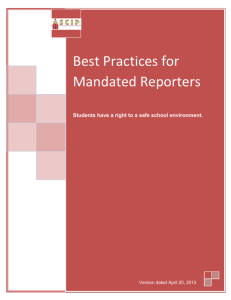 Best Practices for Mandated Reporters