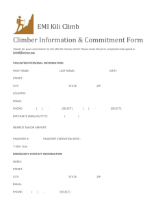 Climber Information & Commitment Form