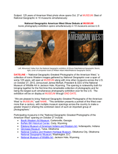 Subject: 125 years of American West photo show opens Oct. 27 at