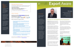 export control awareness newsletter April 2013
