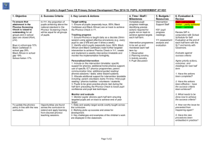 KS1 Pupil Achievement Plan