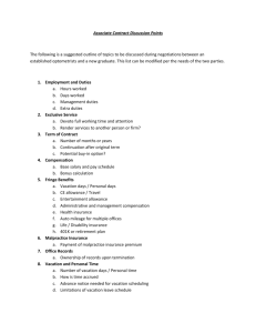 Associate Contract Discussion Points & Workbook (Word Document)