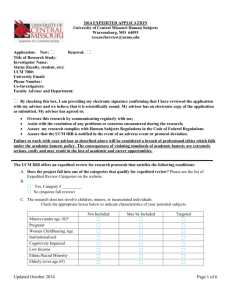 Expedited Review Application - University of Central Missouri