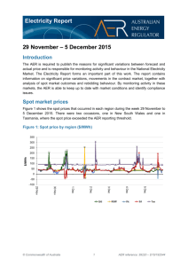 Electricity report 29 November - 5 December 2015