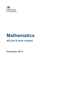 GCE AS and A Level Subject Criteria for Mathematics