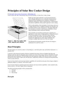 Principles of Solar Box Cooker Design