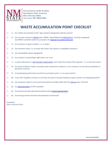 Waste Accumulation Point Checklist - Safety at NMSU