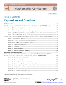 Expressions and Equations