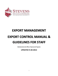 Export Controls - Stevens Institute of Technology