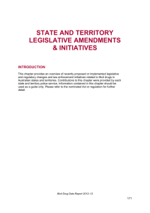 State and Territory Legislative Amendments and Initiatives