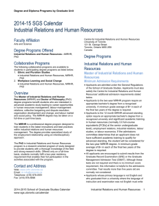 Industrial Relations and Human Resources