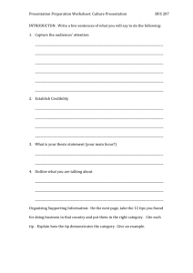 [Type the document title] Presentation Preparation Worksheet