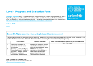 Level 1 Progress and Evaluation Form