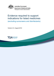 Evidence required to support indications for listed medicines