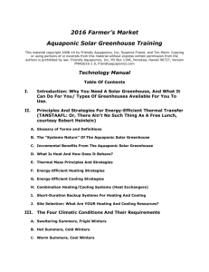 Aquaponic Solar Greenhouse Training