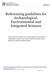 Referencing guidelines for Archaeological / Environmental Sciences