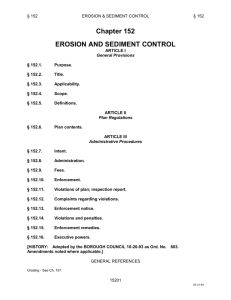 Chapter 152 EROSION AND SEDIMENT CONTROL