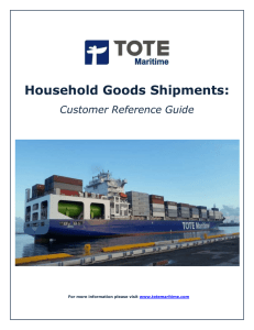 TOTE Maritime HHG Packet