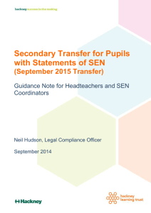 Secondary Transfer for Pupils with SEN Statements