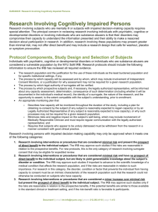 Research Involving Cognitively Impaired Persons