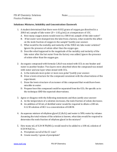 PSI AP Chemistry: Solutions Name Practice Problems Solutions