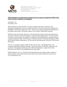 METIS Solutions Awarded Security Support Services Contract to