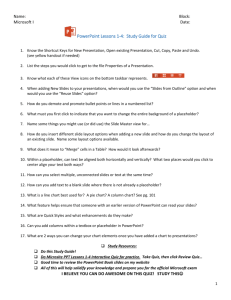 Quiz Study Guide for PPT Lessons 1-4