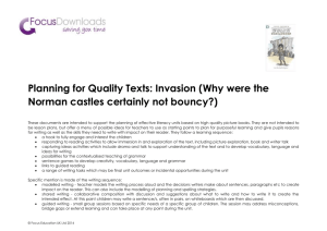 Planning for Quality Texts: Invasion (Why were the Norman castles