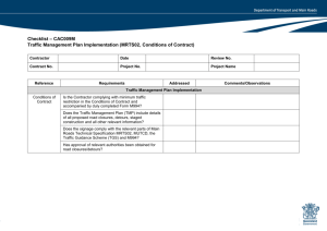 CAC009M - Traffic Management Plan Implementation