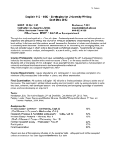 English 474F * Section 006 * Studies in Contemporary