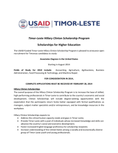 Timor-Leste Hillary Clinton Scholarship Program Scholarships
