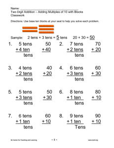 Two Digit Addition CW-HW - New Jersey Center for Teaching and