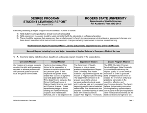 degree program student learning report