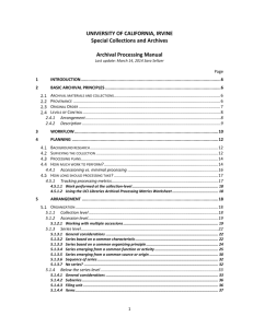 Processing Manual - Staff - University of California, Irvine