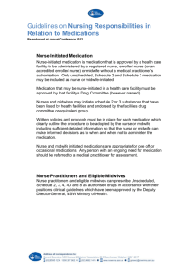 NSWNMA Guidelines on Nursing Responsibilities in relation to