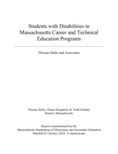 Students with Disabilities in Massachusetts Career and Technical