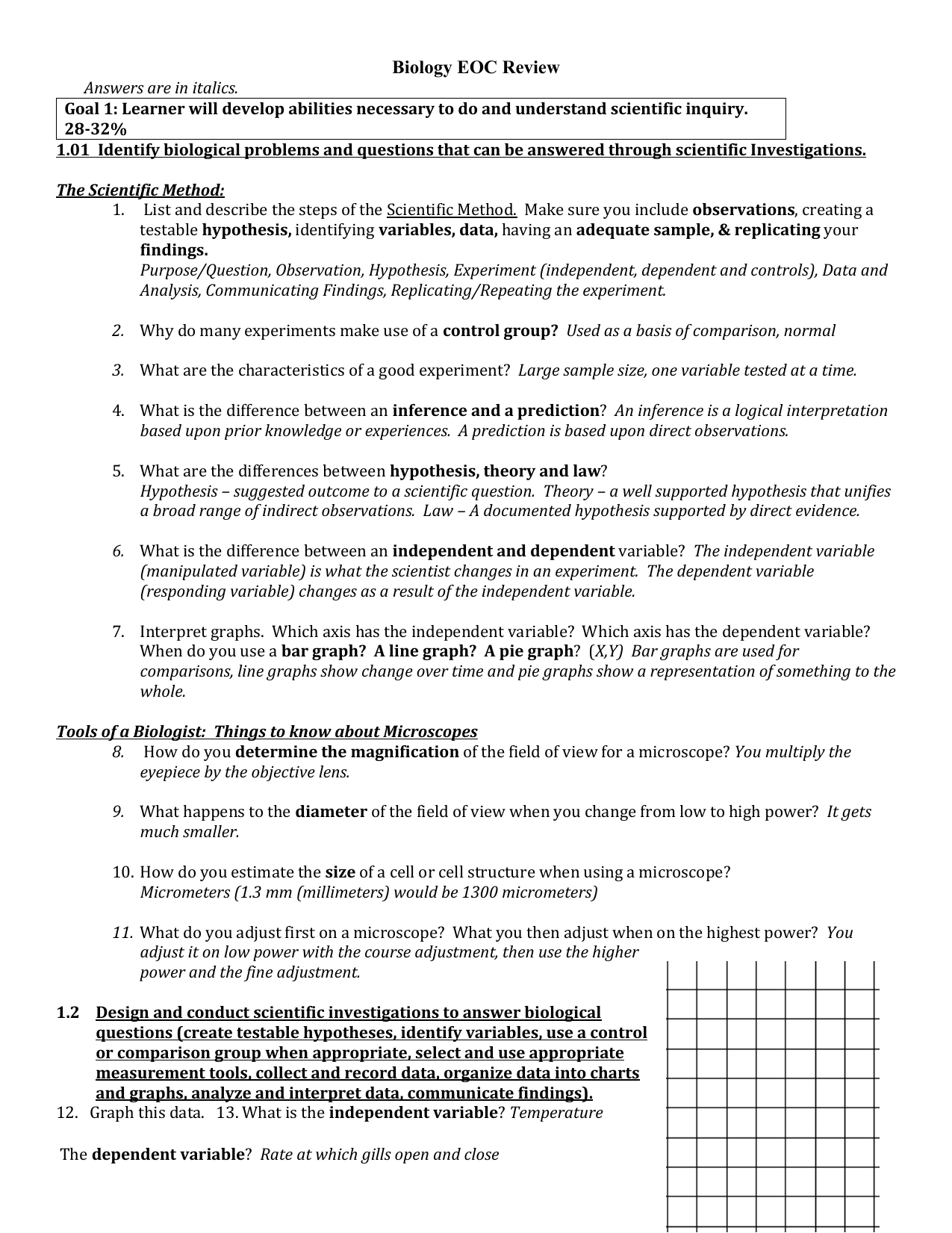 Eoc Biology Review Packet