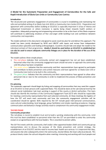 model for engagement of communities for the safe introduction of