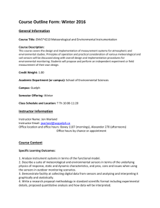 ENVS*4210 Meteorological and Environmental Instrumentation