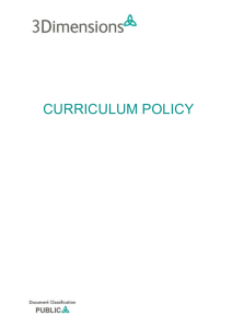 Curriculum Policy