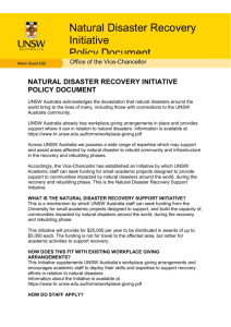natural disaster recovery initiative policy document
