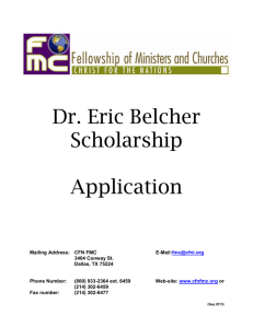 CFN FELLOWSHIP OF MINISTERS AND CHURCHES Dr. Eric