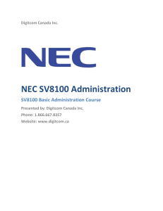NEC SV8100 Administration