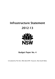 Budget Paper 2012-13, Infrasturcture Statement