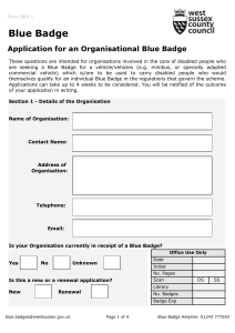 Blue Badge application form - West Sussex County Council