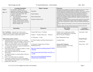 West-Orange Cove ISD6th Grade Mathematics – 2nd Six