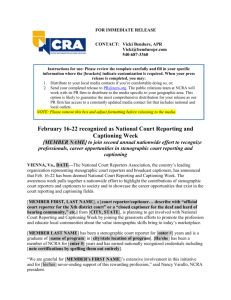February 16-22 recognized as National Court Reporting and