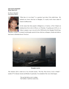 SHANGHAI REPORT What Time Is It? By Sharon Marshall