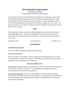 US Constitution Essay Contest - Tea Party Patriots of El Dorado Hills